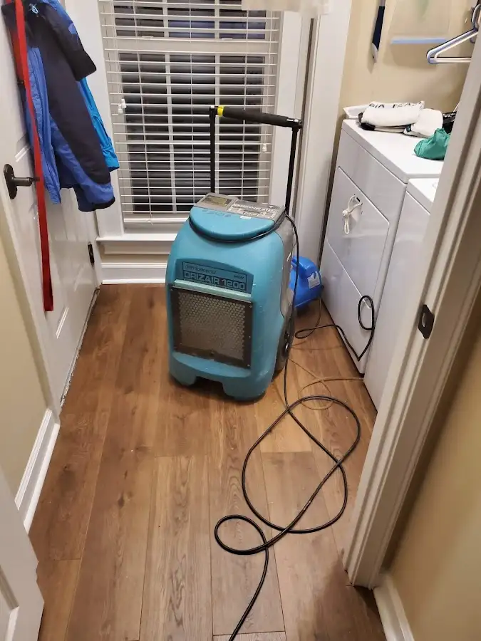 Commercial dehumidifier deployed for Flood Damage Cleanup in Lockhart